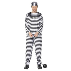 Smiffys Mens Convict Costume - M, White
