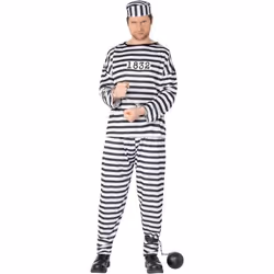 Smiffys Mens Convict Costume - M, White