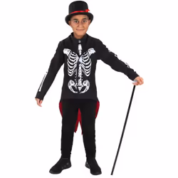 Smiffys Boys Senor Skeleton Day Of The Dead Costume Set - 7-9 Years, Black