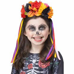 Smiffys Girls Roses Day Of The Dead Headband