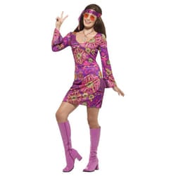 Smiffys Womens/Ladies Woodstock Hippie Costume Set - M, Multicoloured