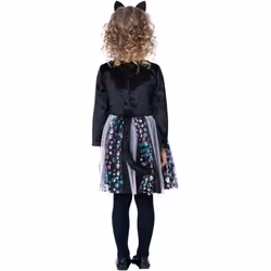 Smiffys Girls Cat Costume Set - 4-6 Years, Black/Pink