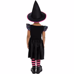 Smiffys Girls Star Witch Polyester Costume Set - 10-12 Years, Black/Pink/Neon