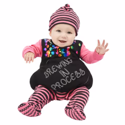 Smiffys Baby Brewing In Process Witch Costume - 6-9 Months, Black/Pink