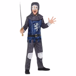 Smiffys Childrens/Kids Medieval Knight Costume Set - 7-9 Years, Blue/Grey