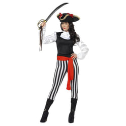 Smiffys Womens/Ladies Pirate Costume Set - S, Black/White