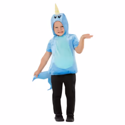 Smiffys Toddler Narwhal Costume Top - 1-2 Years, Blue
