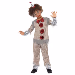Smiffys Boys Clown Vintage Costume Set - 10-12 Years, Grey/Red