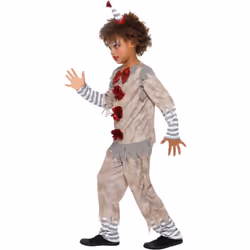 Smiffys Boys Clown Vintage Costume Set - 4-6 Years, Grey/Red