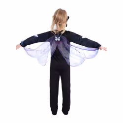 Smiffys Girls Butterfly Skeleton Costume Set - 7-9 Years, Black/Blue