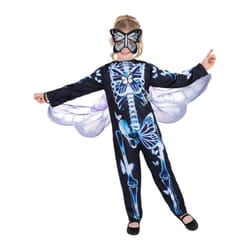 Smiffys Girls Butterfly Skeleton Costume Set - 4-6 Years, Black/Blue