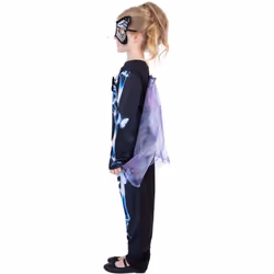 Smiffys Girls Butterfly Skeleton Costume Set - 4-6 Years, Black/Blue
