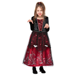 Smiffys Girls Deluxe Vampiress Costume - 4-6 Years, Black/Red