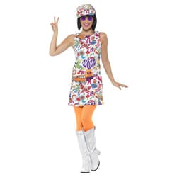 Smiffys Womens/Ladies 60s Groovy Chick Costume Set - XL, Multicoloured