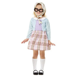 Smiffys Toddler Little Old Lady Costume Set - 3-4 Years, Blue