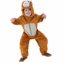 Smiffys Childrens/Kids Monkey Costume - 4-6 Years, Brown/White