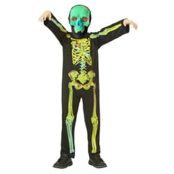 Smiffys Childrens/Kids Neon Skeleton Glow In The Dark Costume - 4-6 Years, Black/Green