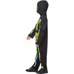Smiffys Childrens/Kids Neon Skeleton Glow In The Dark Costume - 4-6 Years, Black/Green