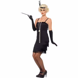 Smiffys Womens/Ladies Flapper Costume Set - L, Black