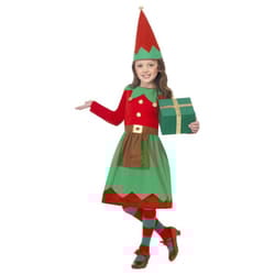 Smiffys Girls Santa's Little Helper Elf Christmas Costume Set - 10-12 Years, Red/Green