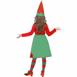 Smiffys Girls Santa's Little Helper Elf Christmas Costume Set - 7-9 Years, Red/Green