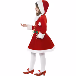 Smiffys Girls Little Miss Santa Costume Dress