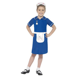 Smiffys Girls Nurse Costume - 4-6 Years, Blue