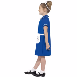 Smiffys Girls Nurse Costume - 4-6 Years, Blue