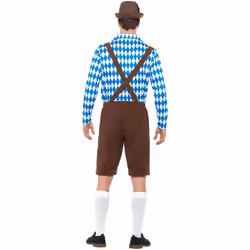 Smiffys Mens Bavarian Beer Costume Set - XL, Blue/Brown