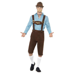 Smiffys Mens Beer Fest Costume - XL, Blue/Brown