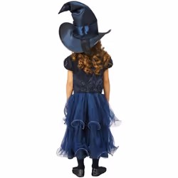Smiffys Girls Deluxe Midnight Witch Costume - 10-12 Years, Blue