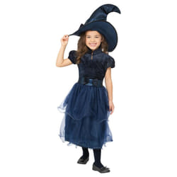 Smiffys Girls Deluxe Midnight Witch Costume - 7-9 Years, Blue