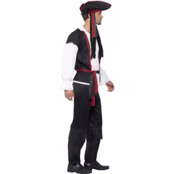 Smiffys Mens Aye Aye Pirate Captain Costume Set - XL R, Black