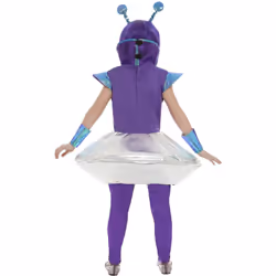 Smiffys Girls Alien Costume Set - 10-12 Years, Aqua/Silver/Purple