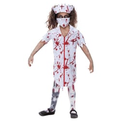 Smiffys Girls Zombie Nurse Costume - 4-6 Years, White/Red