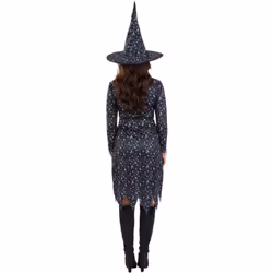 Smiffys Womens/Ladies Moon & Stars Witch Costume - S, Black/Blue