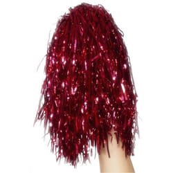 Smiffys Metallic Pom Poms (Pack of 2) - One Size, Red