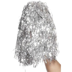 Smiffys Metallic Pom Poms (Pack of 2) - One Size, Silver