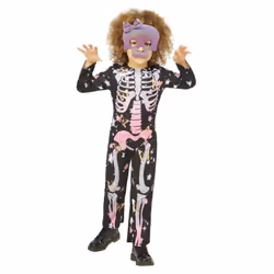 Smiffys Girls Skeleton Sparkly Costume