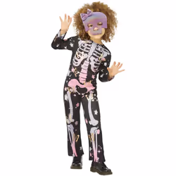 Smiffys Girls Skeleton Sparkly Costume