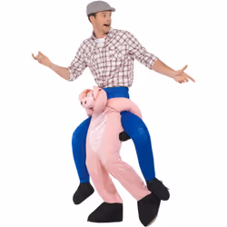 Smiffys Unisex Adult Pig Piggy Back Costume Set