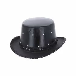 Smiffys Unisex Adult Metallic LED Light Up Top Hat - One Size, Black