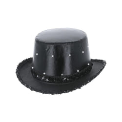 Smiffys Unisex Adult Metallic LED Light Up Top Hat - One Size, Black