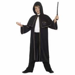Smiffys Childrens/Kids Wizard Cloak - 7-9 Years, Black