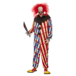 Smiffys Mens Creepy Clown Costume Set - XL, Red/Blue/White
