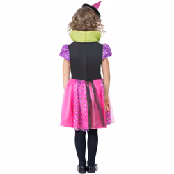 Smiffys Girls Witch Spotted Costume Set - 1-2 Years, Black/Pink/Purple
