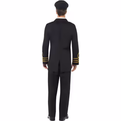 Smiffys Mens Navy Officer Costume Set - M R, Black