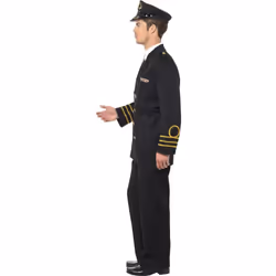 Smiffys Mens Navy Officer Costume Set - M R, Black