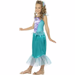 Smiffys Girls Deluxe Mermaid Costume Set - 7-9 Years, Green/Purple