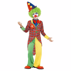 Smiffys Childrens/Kids Clown Costume Set - 4-6 Years, Red/Green/Yellow